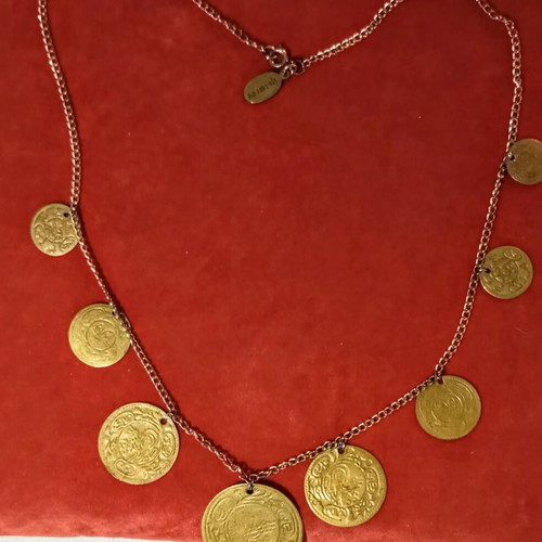 Hermina necklace with Ottoman coins like new, metal and bronze