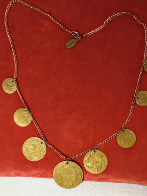 Hermina necklace with Ottoman coins like new, metal and bronze