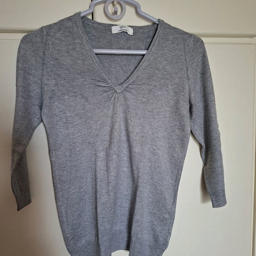 Women's blouse like new, 3/4 sleeve, gray, size S