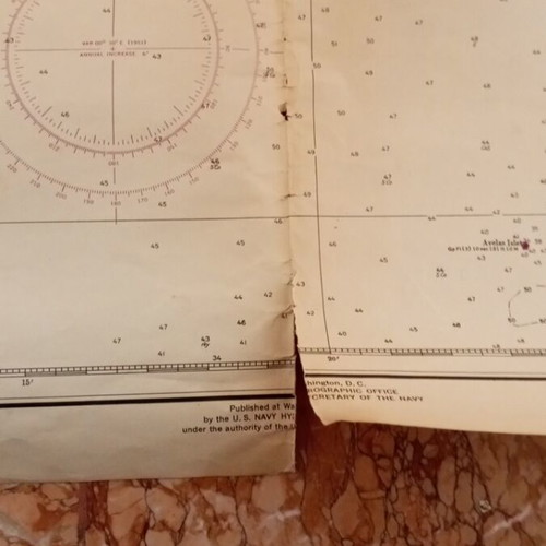 Nautical map Paros with Naxos used