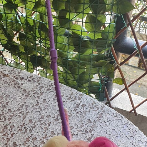 Plush dog with stick like new, barking toy