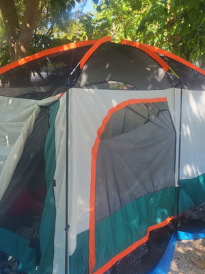 Family camping tent new, two-room with mesh windows, 4x3.05x2.1m