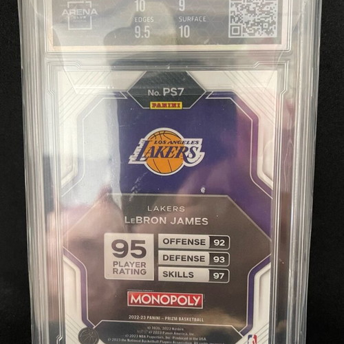 Lebron James All Star Monopoly Silver Prizm 2022 like new, graded 9.5