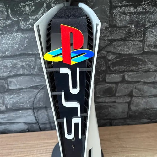 PlayStation 5 Decorative Cover with Multicolor PS Logo made of PLA Bioplastic