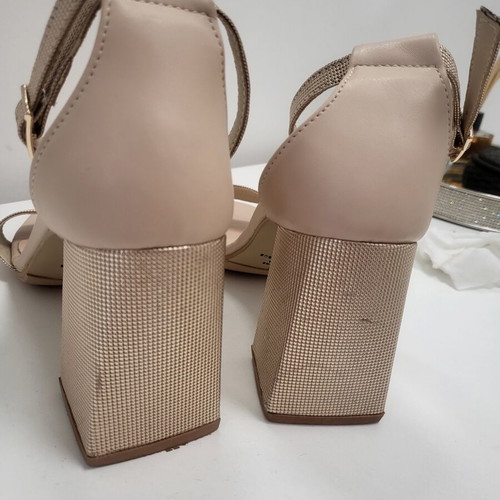 Mariella Fabiani sandals like new, pink gold leather platform heels