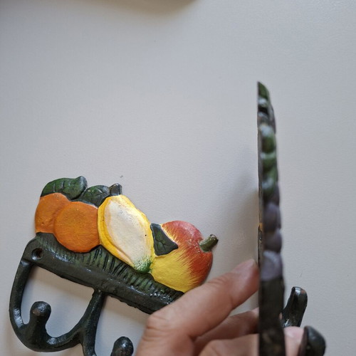 Italian Cast Iron Coat Hooks pack of 2 new with colorful design