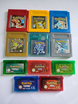 Παιχνίδια Pokemon GBA μεταχειρισμένα, 11x Red Blue Yellow Gold Silver Crystal Emerald LeafGreen FireRed Ruby Sapphire