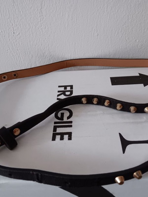 Belt used, brown with gold details, size 95