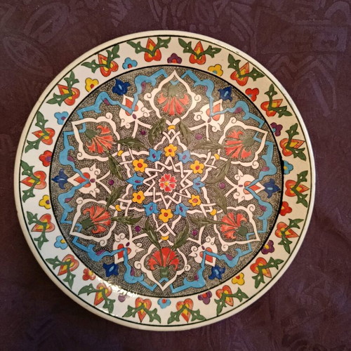 Decorative Turkish plate like new, hand-painted, 25 cm