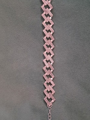 Bracelet with rhinestones like new, silver color