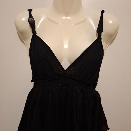 Vintage Jean Paul Gaultier Black Semi-Sheer Midi Dress used Size M