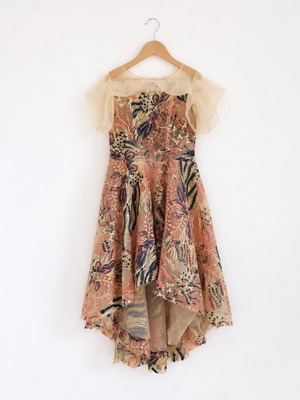 Girls Embroidered High-Low Party Dress with Sequins and Tulle, New