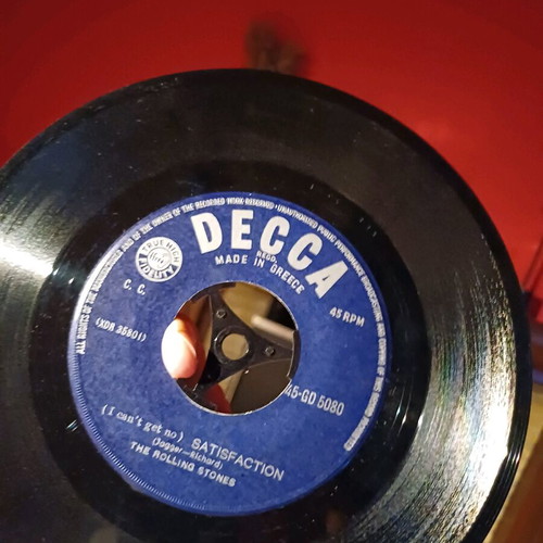 Collectible 45 RPM vinyl record The Rolling Stones used, rock