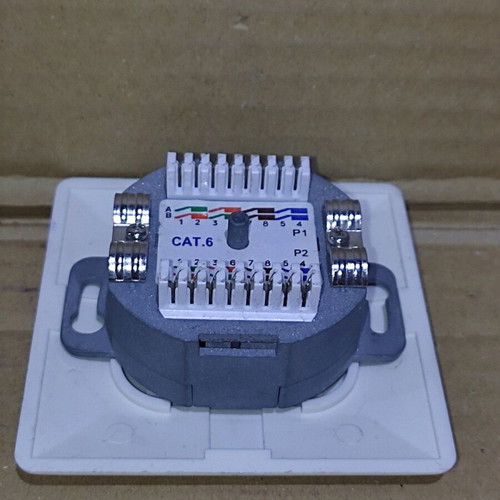 RJ 45 Ethernet double flush socket used, UTP Cat6