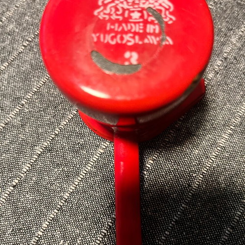 Vintage decorative briki used with red enamel Made in Yugoslavia