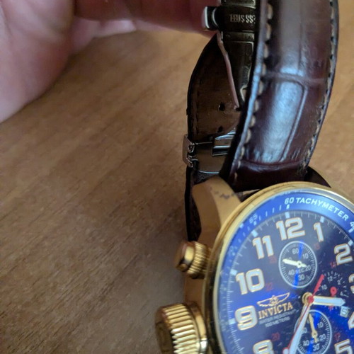 Invicta I-Force 3329 men's watch 46mm used, blue dial, brown strap