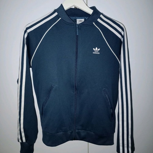 Adidas vintage jacket used, limited edition, white and blue, size S