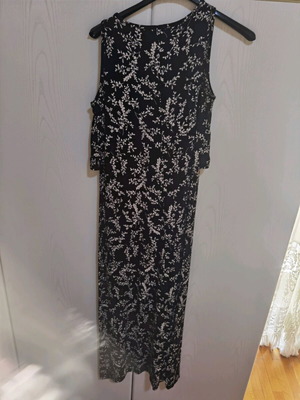 Women's long dress like new, black and white, size S