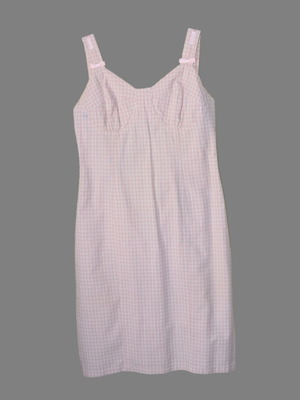 Vintage gingham pink dress Small used, white and pink