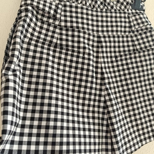 Zara Gingham Print High Waist Shorts XS like new, black and white