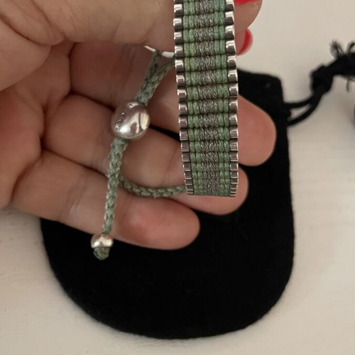 Links Of London friendship bracelet used, green and silver