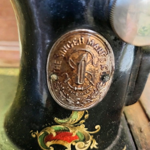 Singer hand sewing machine used antique
