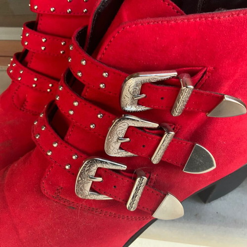 Suede ankle boots red used size 41 Miss Selfridge