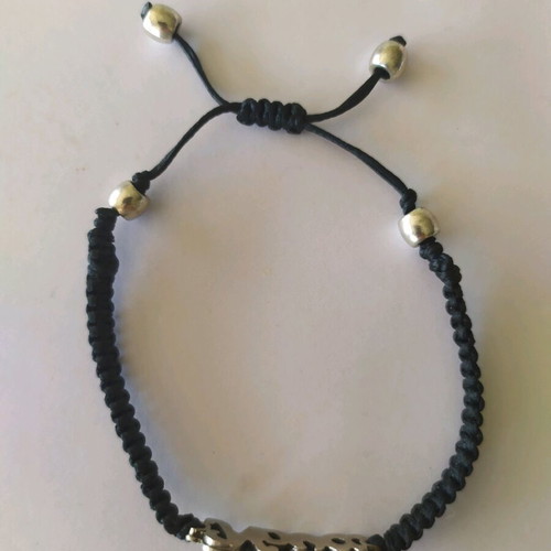 Bracelet for godmother with knitted and silver details