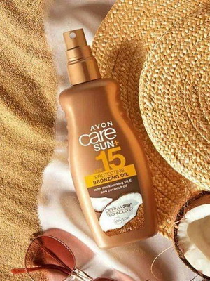 Avon Care Sun+ Protecting Bronzing Oil SPF 15 new, with coconut and vitamin E
