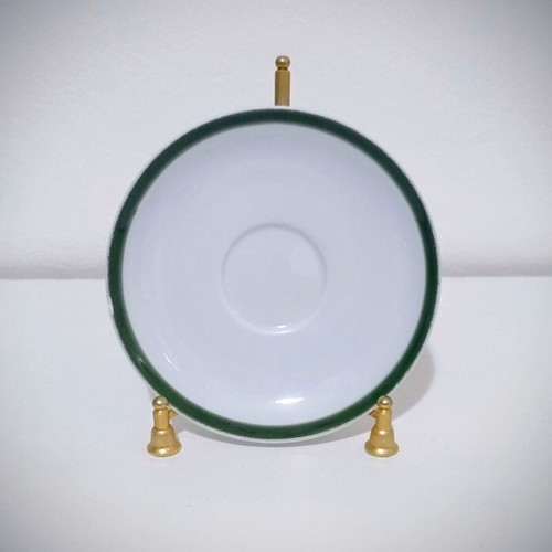 Vintage Ionia Porcelain Saucer with Green Stripe used