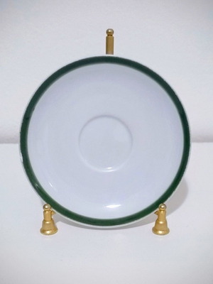 Vintage Ionia Porcelain Saucer with Green Stripe used