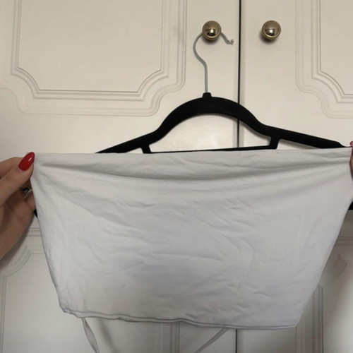 Bershka white top with cords like new, size M