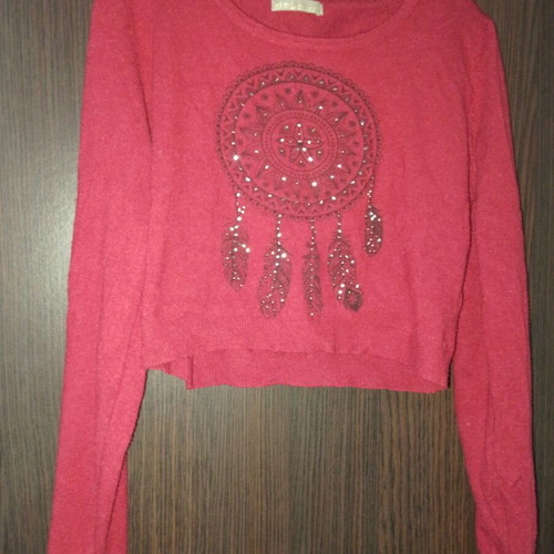 Knitted crop top used, red, size S