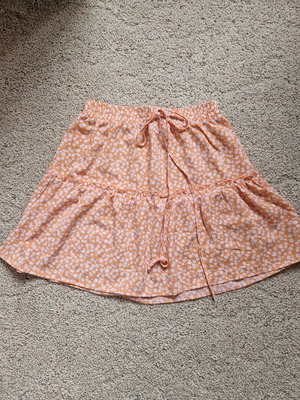 Summer floral skirt Pink Woman like new, white and orange