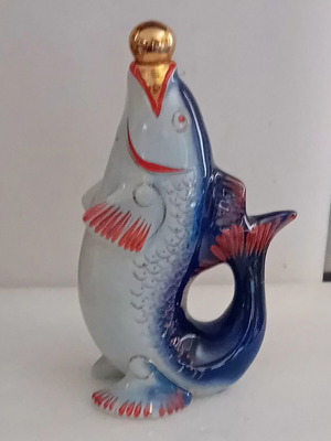 Vintage porcelain bottle, height 23cm, width 14cm