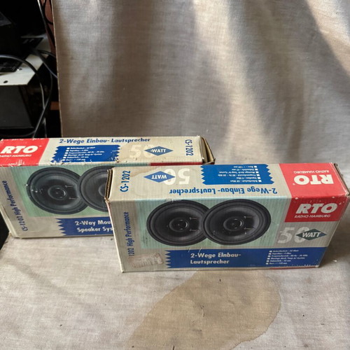 Vintage RTO CS-1202 Car Speakers 120mm New