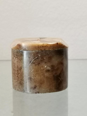 Small marble box used with inlaid anthemion and mother of pearl