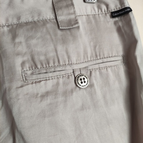 Calvin Klein Jeans silk pants used, medium size, silver gray