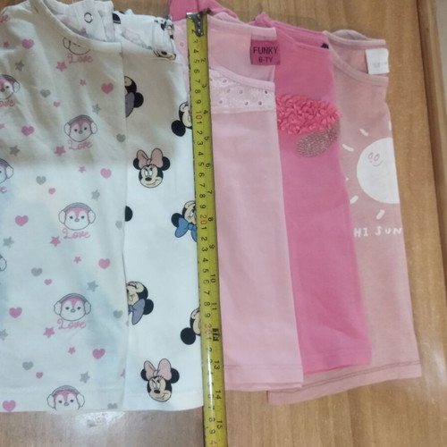 Girls' T-shirts used, pack of 5 for ages 2-3 years