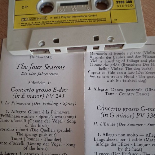 Antonio Vivaldi Le Quattro Stagioni cassette tape like new, classical