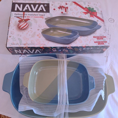 NAVA Stoneware set of 2 rectangular oven dishes