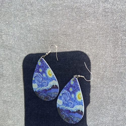 Starry Night earrings new, blue