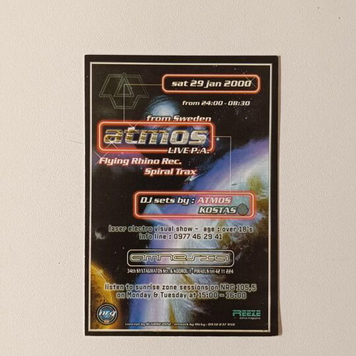 Sunrise Zone Trance Event Flyer 2000 like new