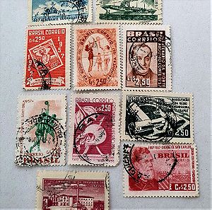 10 γραμματόσημα Βραζιλίας 1957
