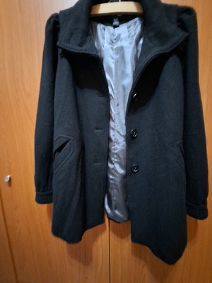 H&M coat black A-line half coat like new size small