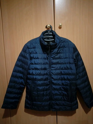 New dark blue quilted jacket.