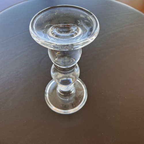 Glass candlestick like new for table decor