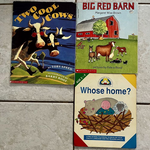 Two Cool Cows, Big Red Barn, Whose Home? classic children's books set