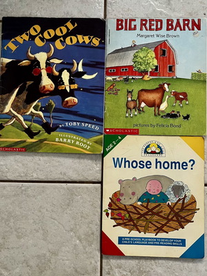 Two Cool Cows, Big Red Barn, Whose Home? classic children's books set