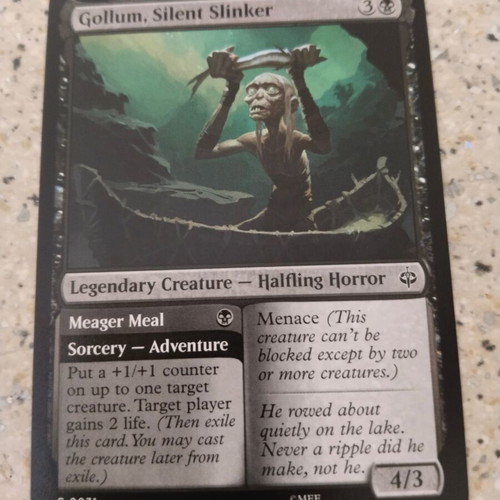 Gollum, Silent Slinker // Meager Meal Magic the Gathering card